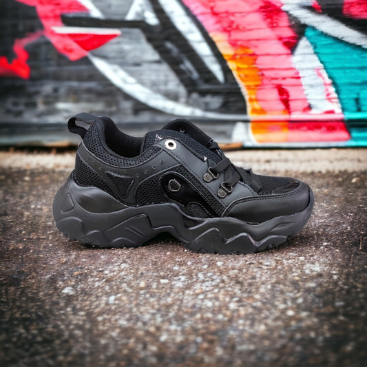 Tenis JAMA Moda Urbana Negro Total Suela Chunky