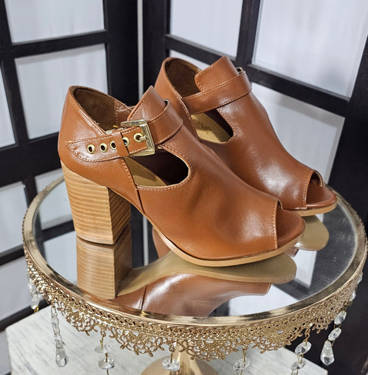 Zapato de Tacón VLine Color Melle Estilo Casual y Elegante con Punta boca de Pez