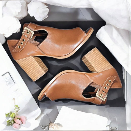 Zapato de Tacón VLine Color Melle Estilo Casual y Elegante con Punta boca de Pez