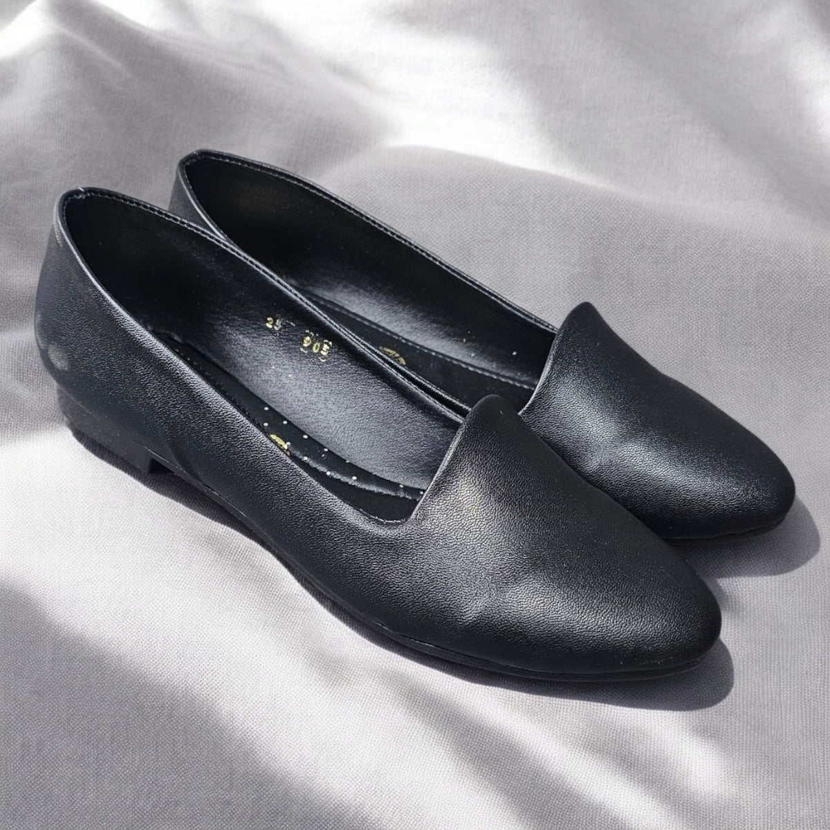 Balerina LADY Est 905 Flats Negro Zapato de Piso