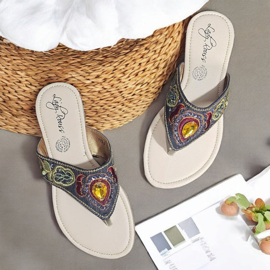 Sandalia GABY Est. 205 Gris con Adornos