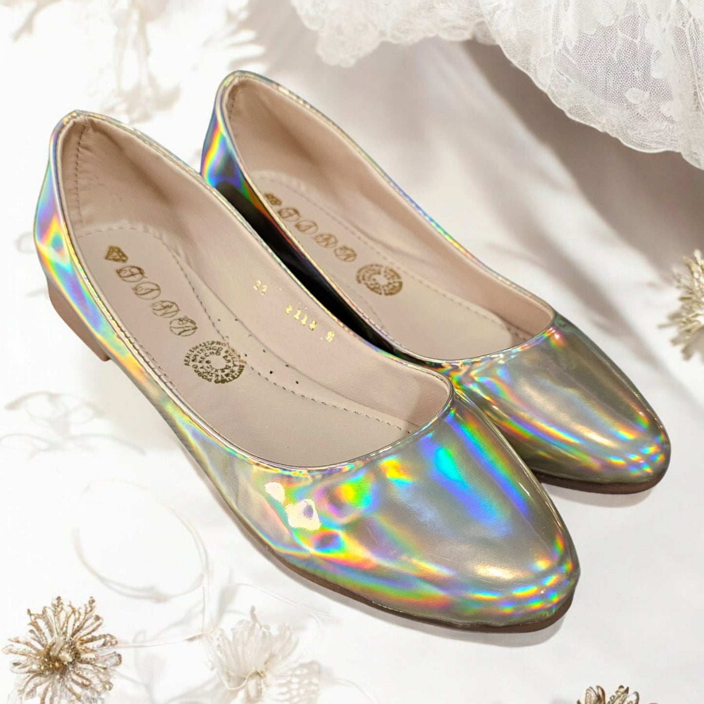 Balerinas LADY ALISON Láser y Tornasol Flats Lisos Varios Colores