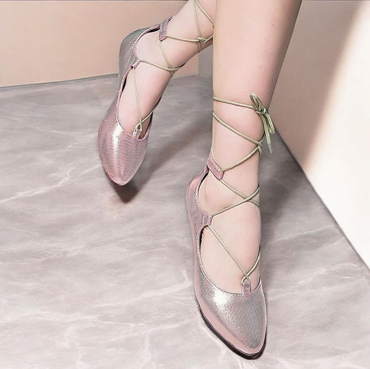 Balerinas MASTER 280 Flats de Piso Brillante con Cruces Ajustables