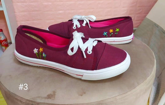 Sneakers Bordados a Mano Tenis Casuales para Dama