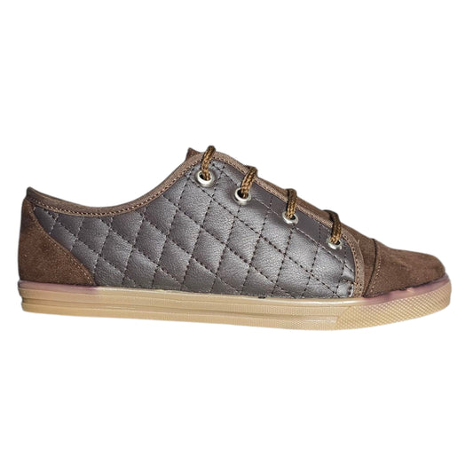 Tenis Mayela Casuales Color Cafe y Rombos para Dama