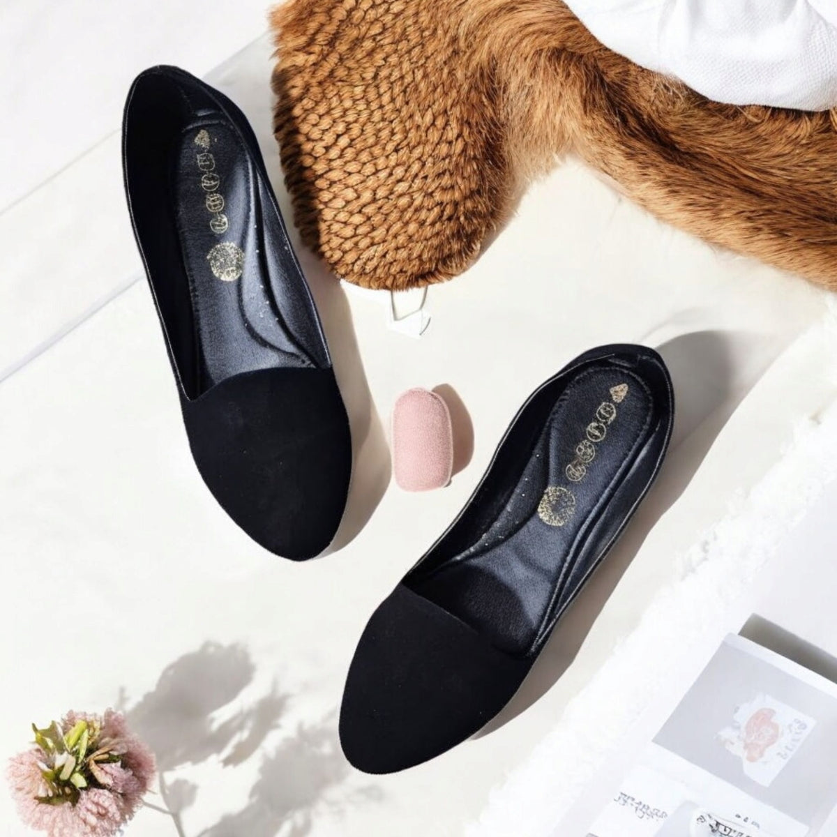 Balerina LADY Est 905 Flats Negro Zapato de Piso