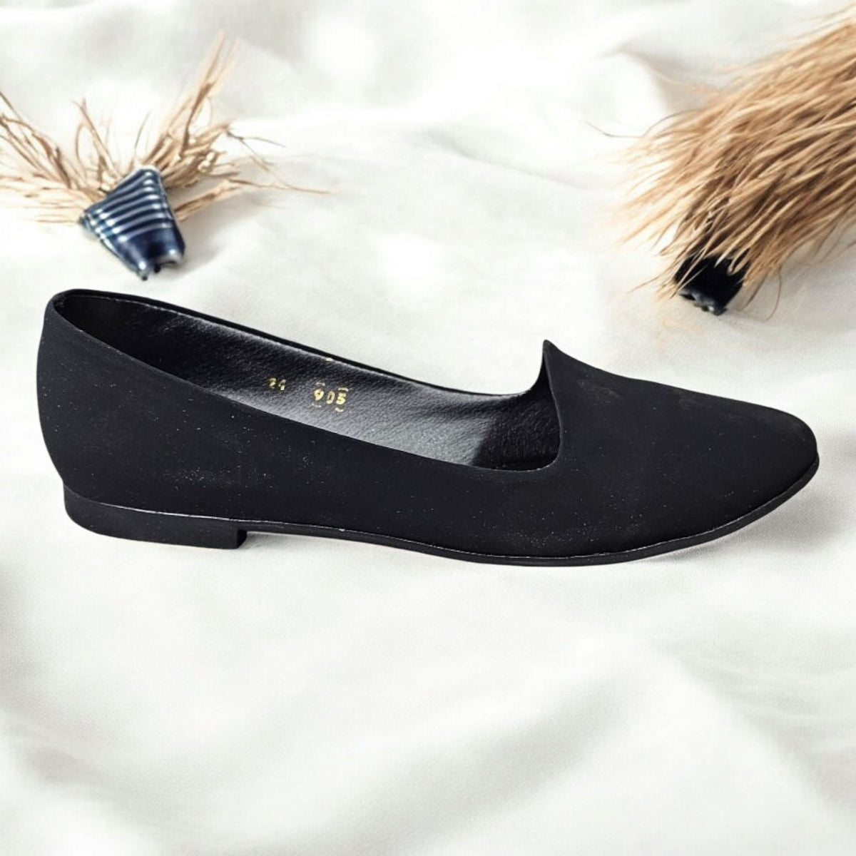 Balerina LADY Est 905 Flats Negro Zapato de Piso
