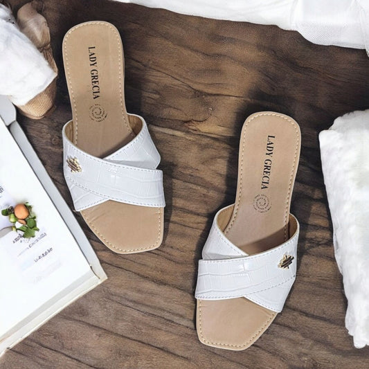 Sandalia LADY GRECIA 01 Suela Plana y Cruce