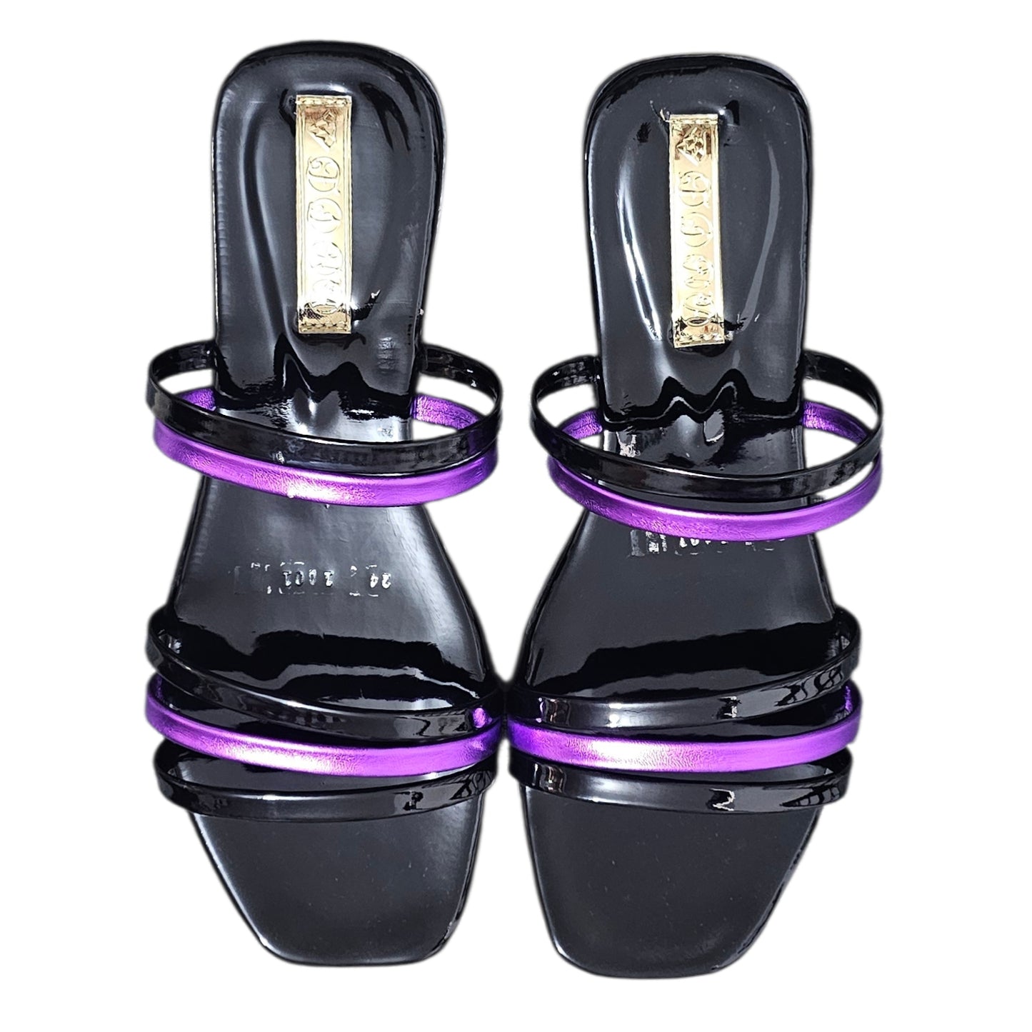 Sandalia FINA 1001 B Plana Negro y Brillante