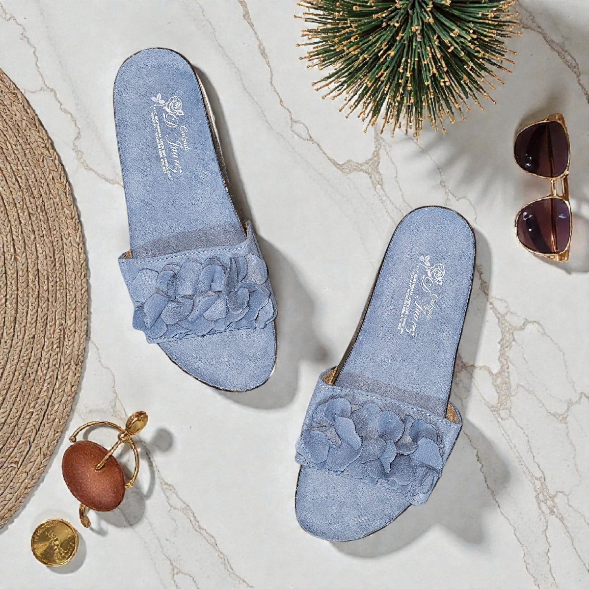 Sandalia DJUAREZ 120 Flores y Suela Gruesa